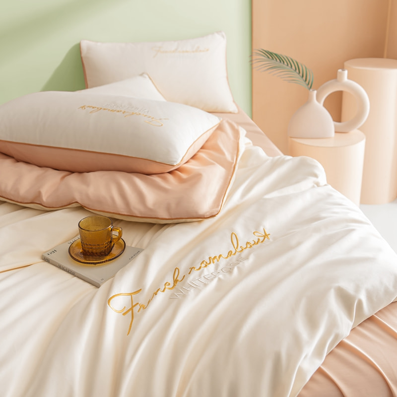 Ren bomullsfarget dobbeltsedreplate